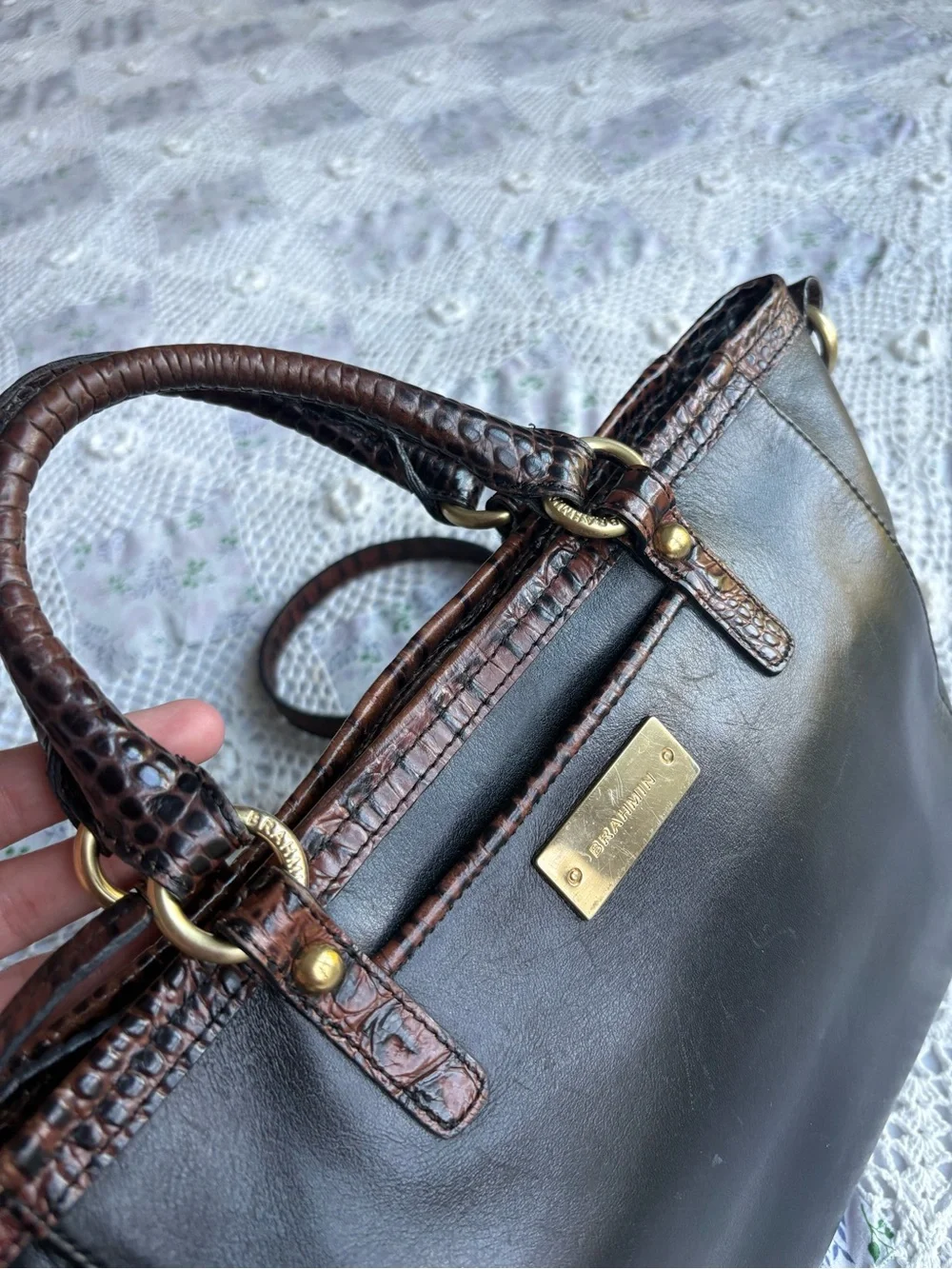 Vintage Brahmin Mini Asher satchel